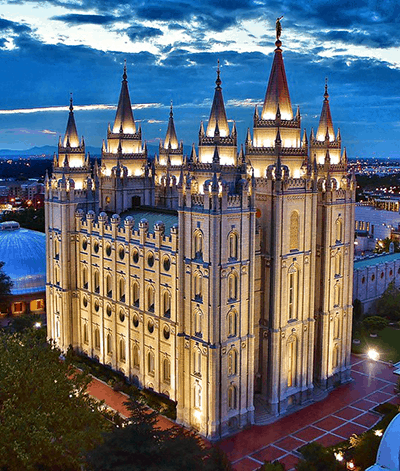 Salt Lake Temple at twilight