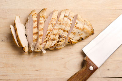 sliced up chicken breast