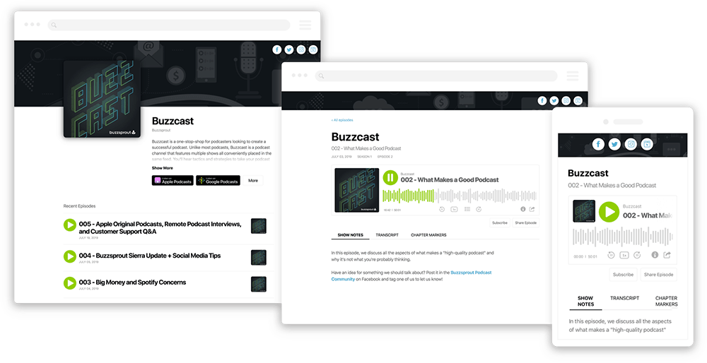 Buzzsprout podcast player