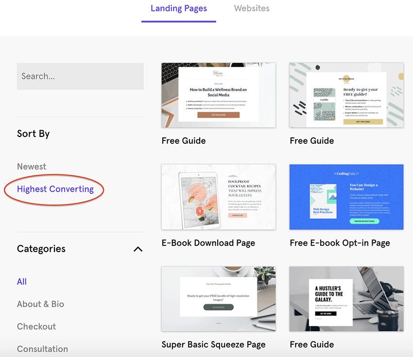 highest converting landing pages