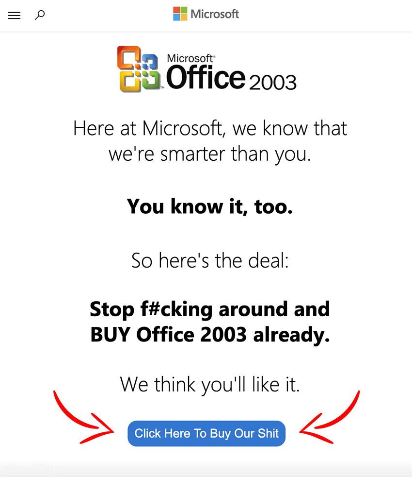 microsoft landing page