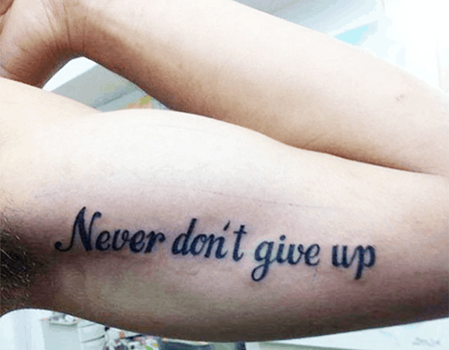 never don't give up tattoo