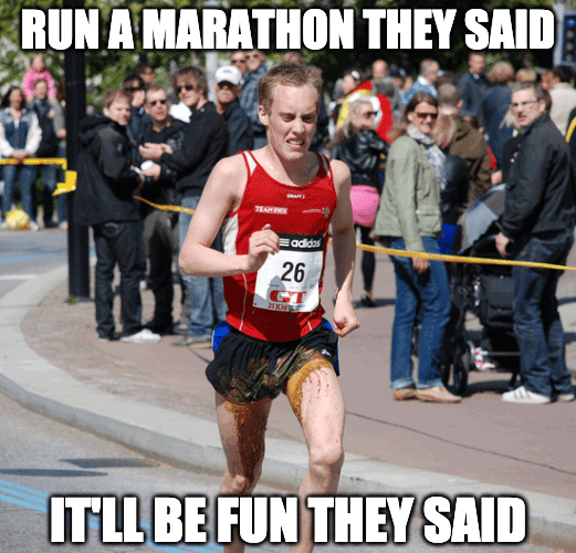 run a marathon they said