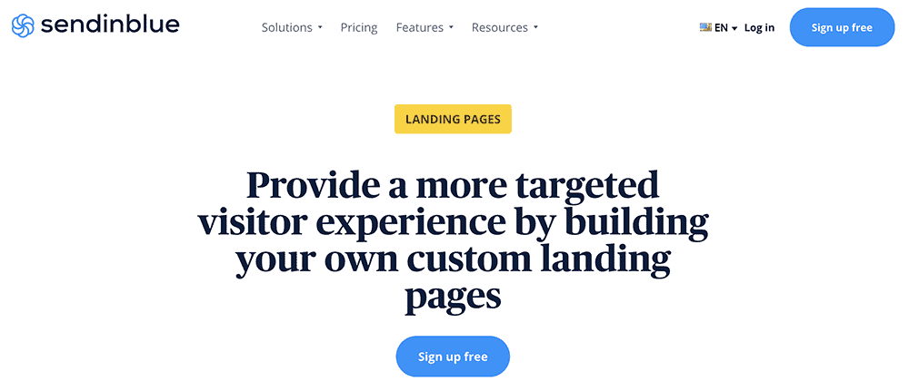 Sendinblue landing pages